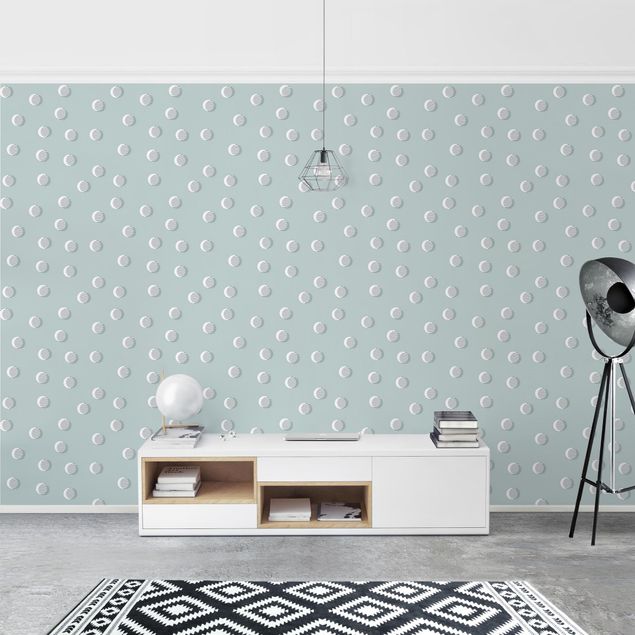 køkken dekorationer Pattern With Dots And Circles On Bluish Grey