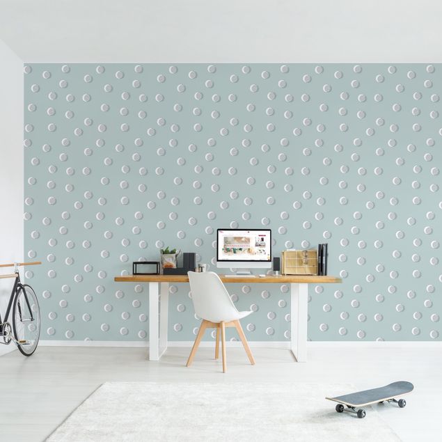 Tapet moderne Pattern With Dots And Circles On Bluish Grey