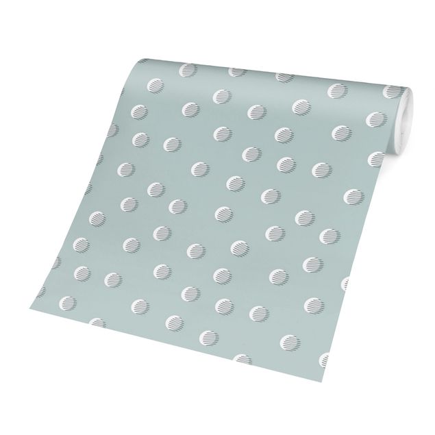 Tapet Pattern With Dots And Circles On Bluish Grey