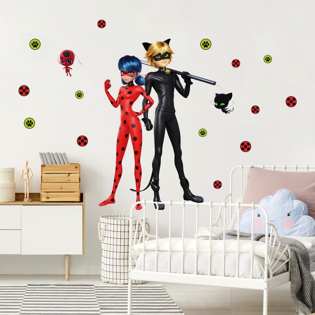 Børneværelse deco Miraculous Lady Bug And Cat Noir Are Ready