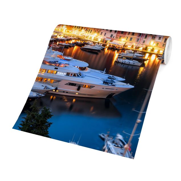 Tapet Night Time In The Harbour Of Portofino