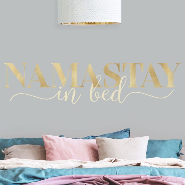 Wallstickers Namastay in bed Gold