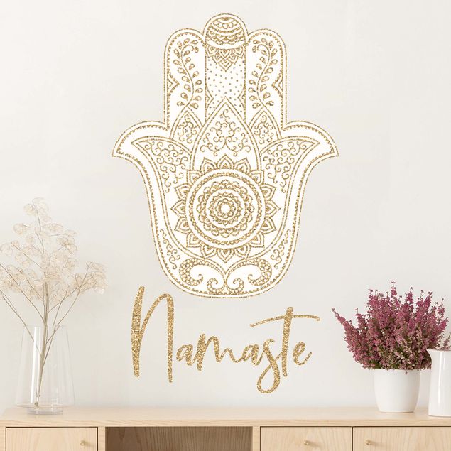 køkken dekorationer Namaste - Hamsa hand gold
