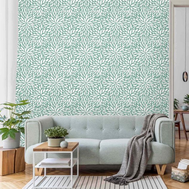Blomster tapet Natural Pattern Flowers In Mint