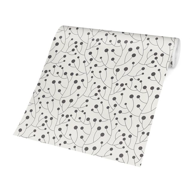 Gråt tapet Natural Pattern Growth With Dots Gray