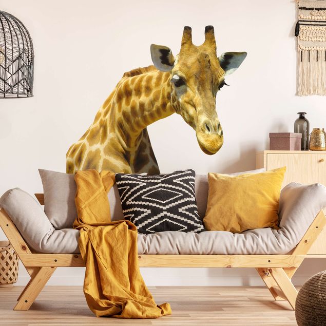 Wallstickers dyr Curious giraffe