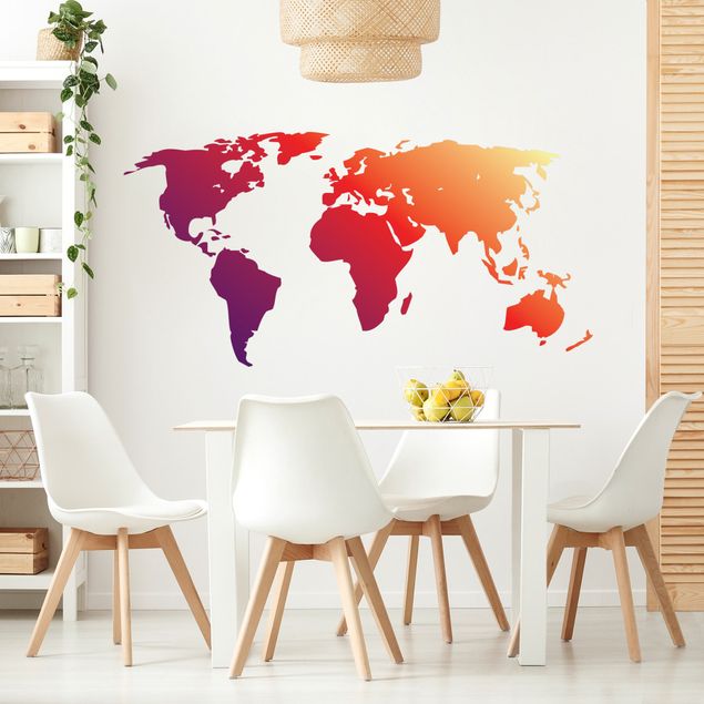 Wallstickers No.212 World Map Red