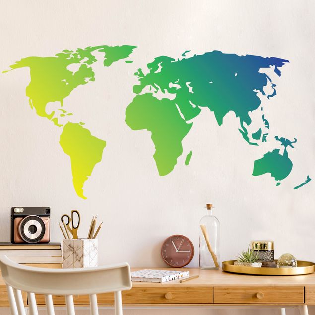 Wallstickers verdenskort No.213 World Map Green