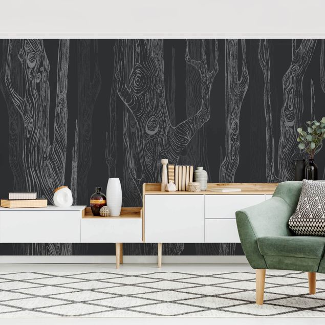 Moderne tapet No.MW20 Living Forest Anthracite Grey