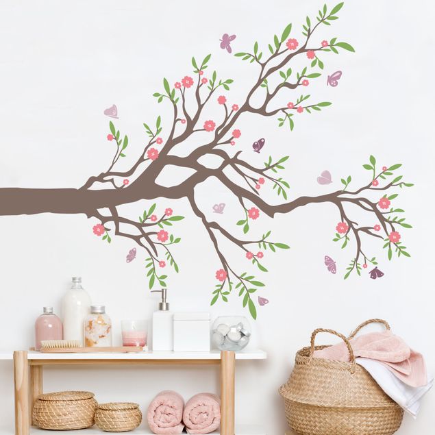 Wallstickers sommerfugle No.rs75 branch with butterflies