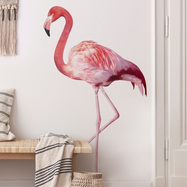 Wallstickers dyr No.yk21 pink flamingo