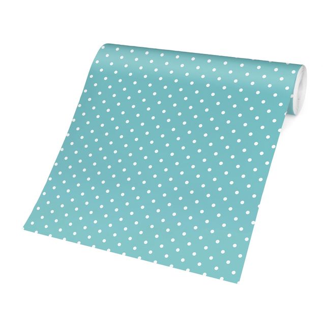 Moderne tapet No.YK55 White Dots On Turquoise