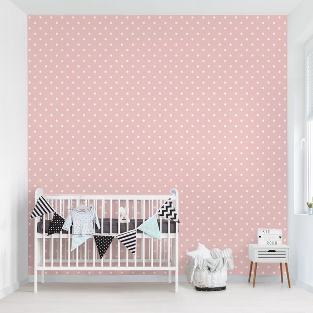 Tapet point No.YK57 White Dots On Light Pink