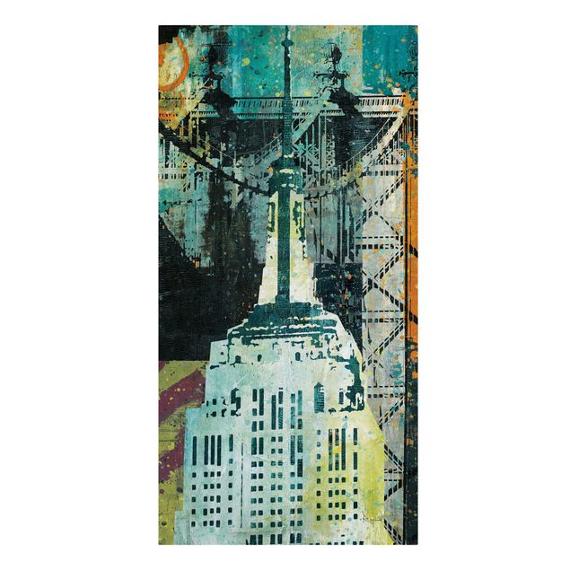 Billeder på lærred abstrakt NY Graffiti Empire State Building