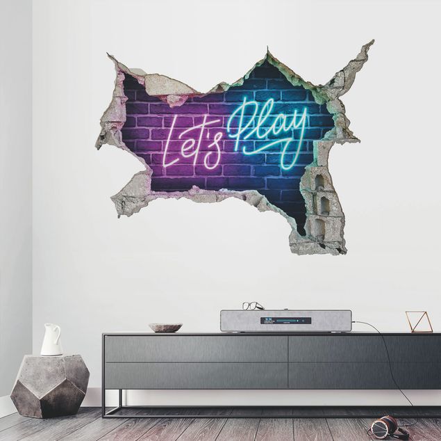 Wallstickers Neon Text Let's Play