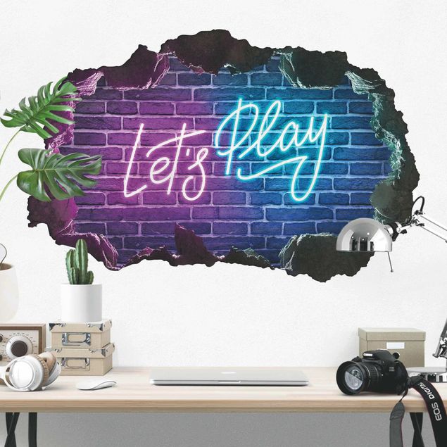 Wallstickers Neon Text Let's Play