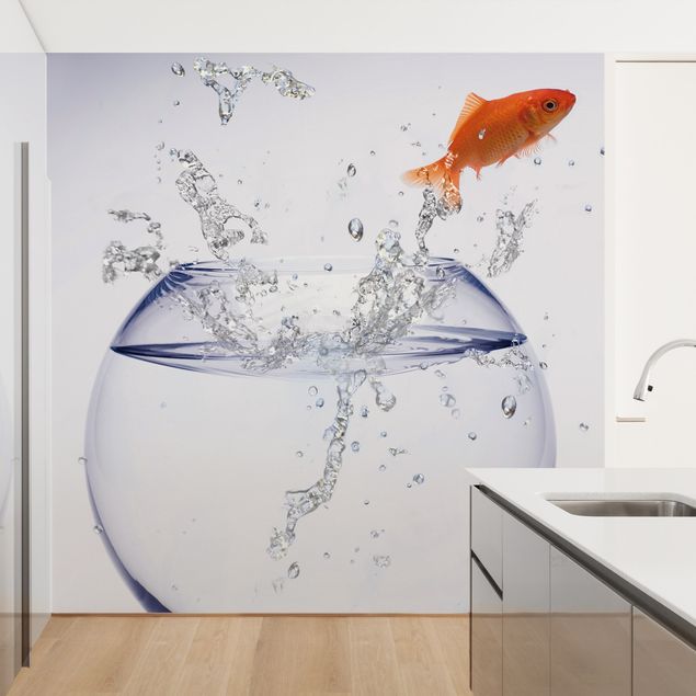 Moderne tapet Flying Goldfish