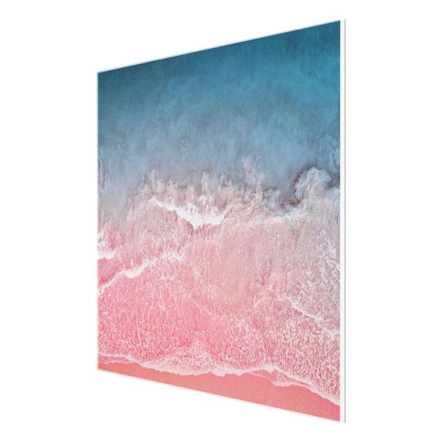 Glasbilleder strande Ocean In Pink