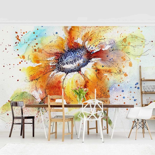 Tapet moderne Painted Sunflower