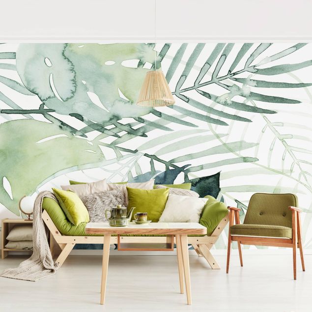 Tapet moderne Palm Fronds In Watercolour I