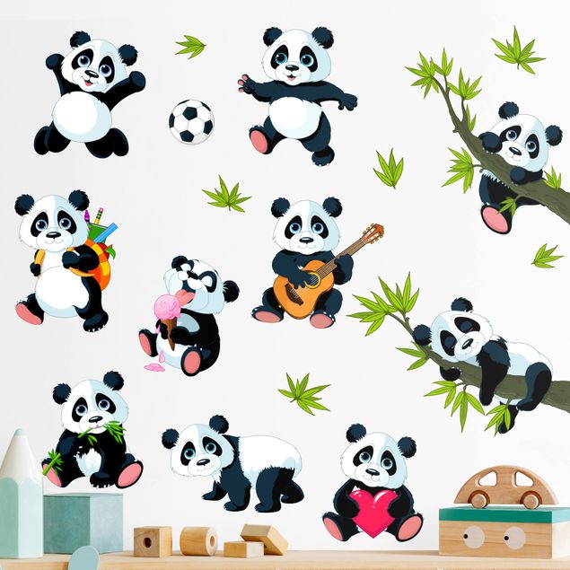 Wallstickers jungle Pandabar mega set
