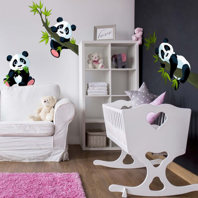 Wallstickers træer Panda