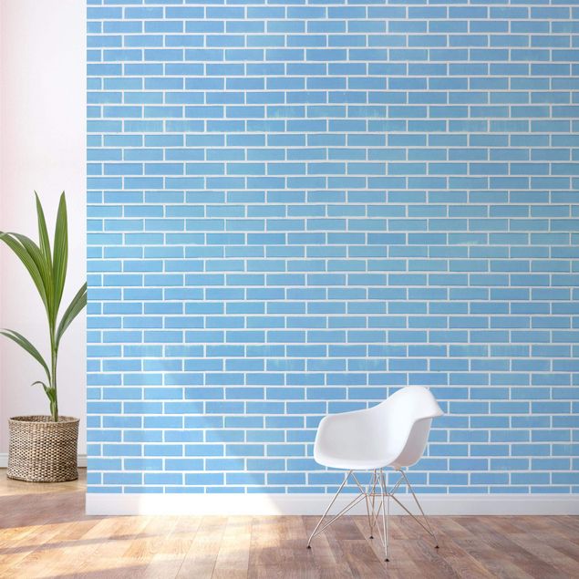 Tapet moderne Pastel Blue Brick Wall