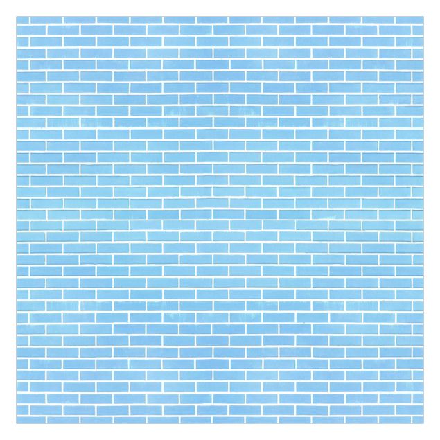 Blåt tapet Pastel Blue Brick Wall