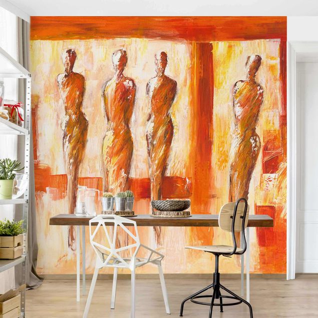 køkken dekorationer Petra Schüßler - Four Figures In Orange