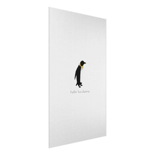 Billeder sort og hvid Penguin Quote Hello Handsome