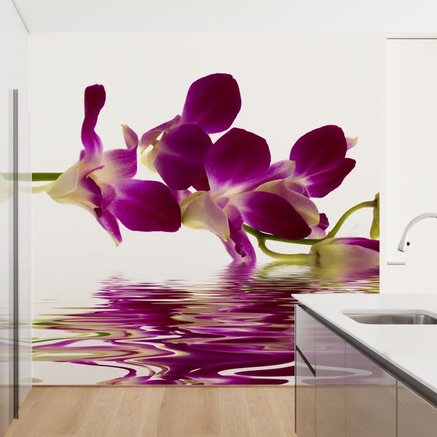 Moderne tapet Pink Orchid Waters