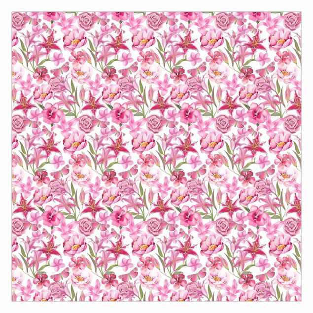 Billeder Andrea Haase Pink Flowers With Butterflies