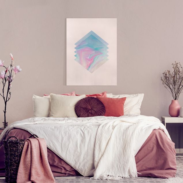 Billeder på lærred abstrakt Pink Water Marble