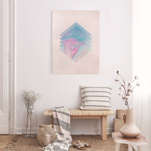Billeder abstrakt Pink Water Marble