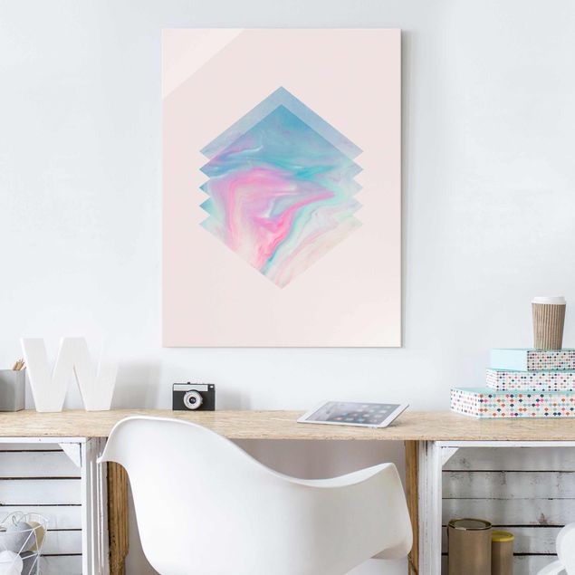 Billeder abstrakt Pink Water Marble
