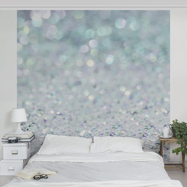 Tapet med mønster Princess Glitter Landscape In Mint Colour
