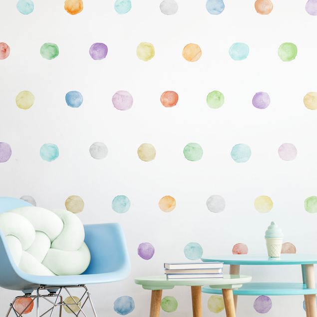 Wallstickers Points watercolor set pastel colorful
