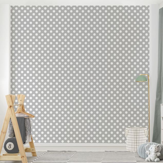 Moderne tapet White Dots On Grey