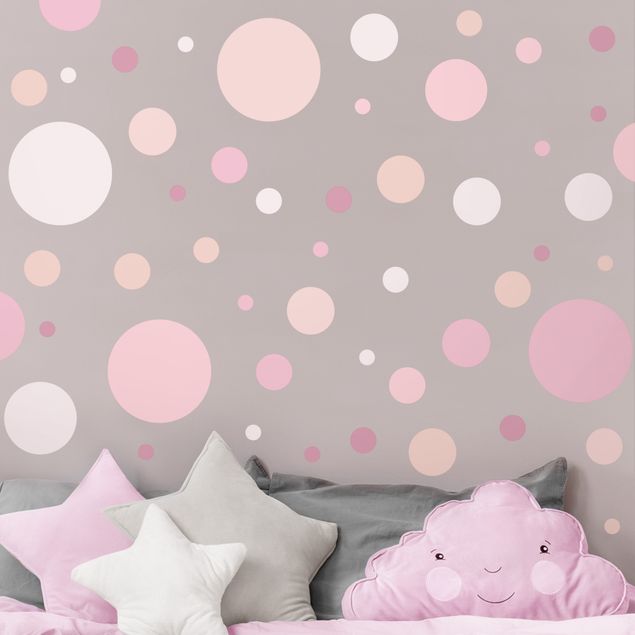 Wallstickers Points confetti pink set