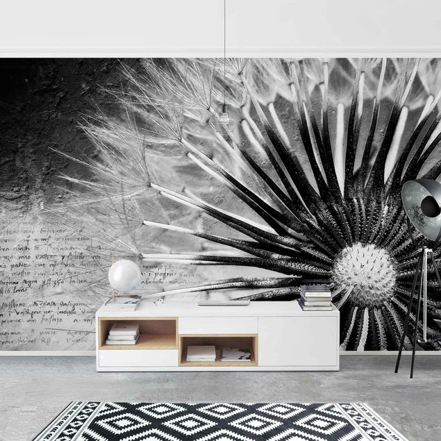 Moderne tapet Dandelion Black & White