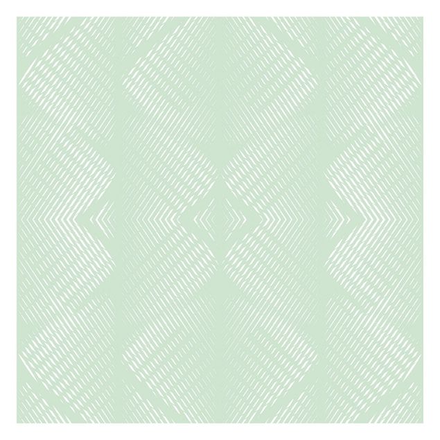Tapet grøn Rhombic Pattern With Stripes In Mint Colour