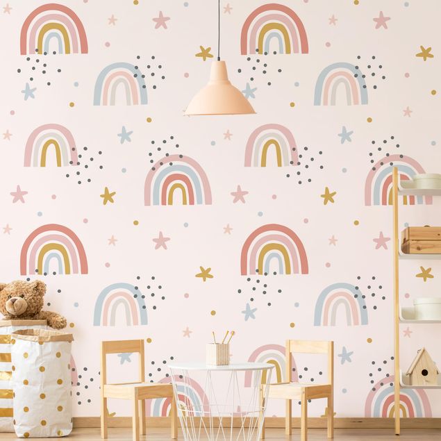 Børneværelse deco Rainbow World With Stars And Dots