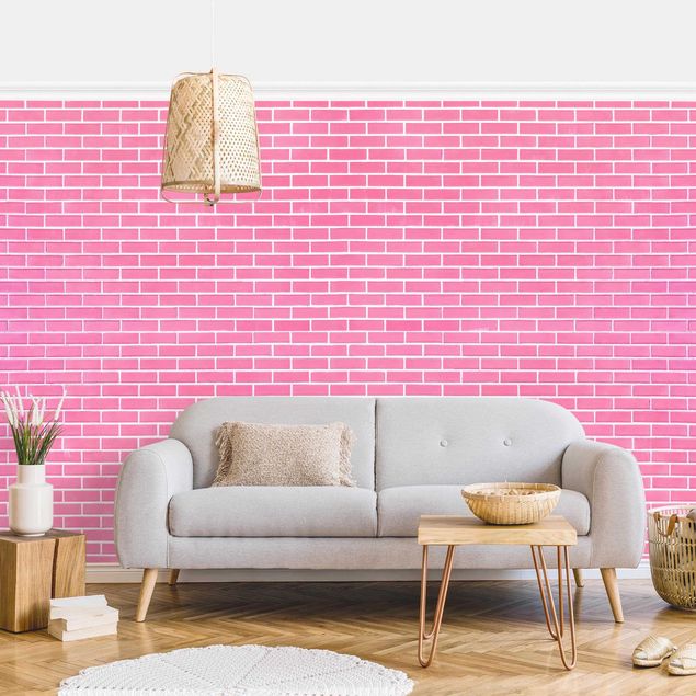 Tapet moderne Pink Brick Wall