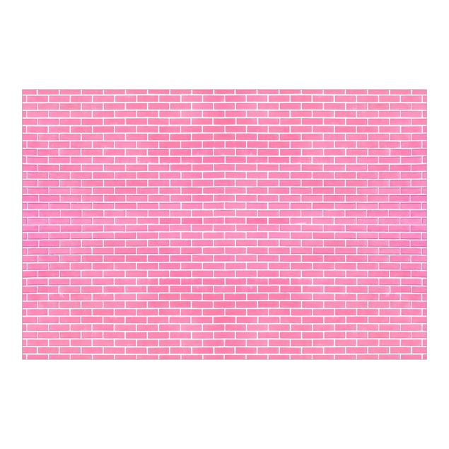 Tapet lyserød Pink Brick Wall