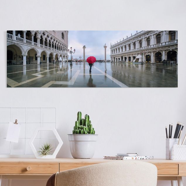 Billeder Italien Red Umbrella In Venice