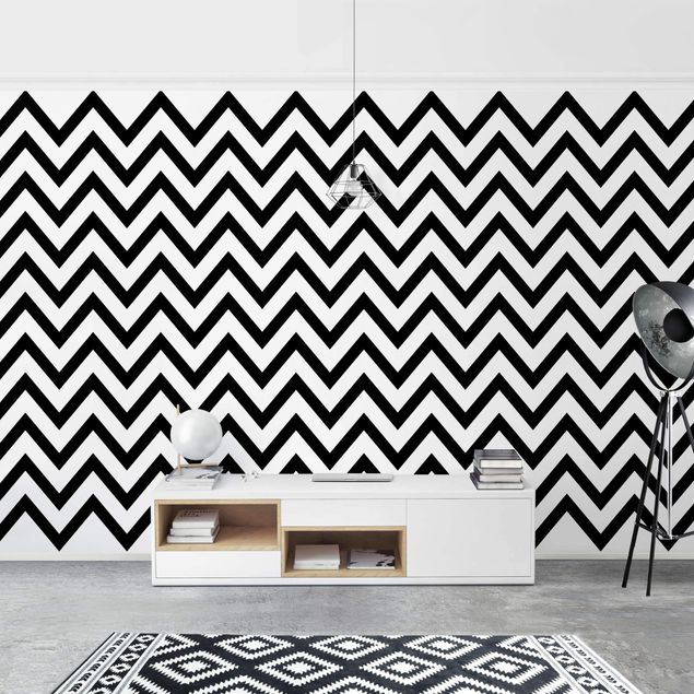 køkken dekorationer Black And White Zigzag