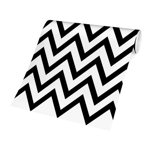 Moderne tapet Black And White Zigzag