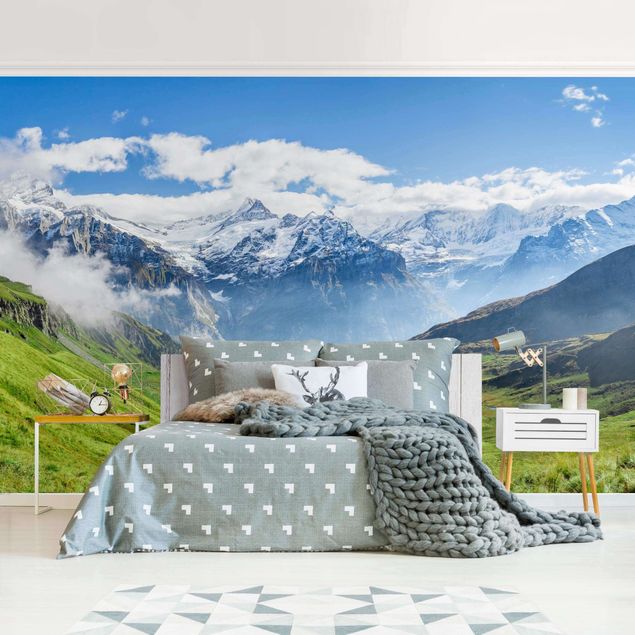 Fototapet bjerge Swiss Alpine Panorama