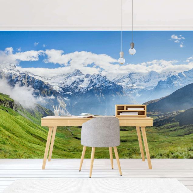 Fototapet arkitektur og skyline Swiss Alpine Panorama
