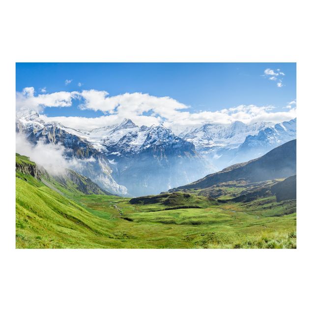Fototapet grøn Swiss Alpine Panorama